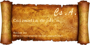 Csizmadia Arián névjegykártya